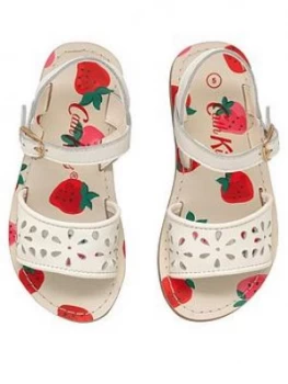 Cath Kidston Girls Broderie Sandal - White, Size 8 Younger