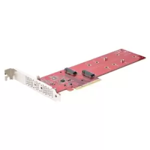 StarTech.com Dual M.2 PCIe SSD Adapter Card PCIe x8 / x16 to Dual NVMe or AHCI M.2 SSDs PCI Express 4.0 7.8GBps/Drive Bifurcation Required - Windows/L