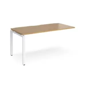 Bench Desk Add On Rectangular Desk 1600mm Oak Tops With White Frames 800mm Depth Adapt