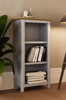 3 Tier Solid Oak Bookcase Grey - Taberno