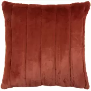 Riva Paoletti Empress Super Soft Faux Fur Cushion Cover, Rust, 45 x 45 Cm