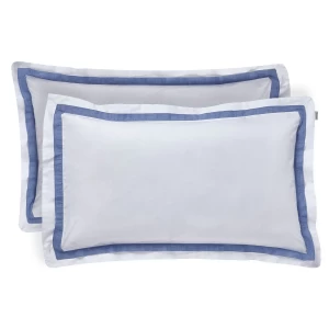 Bianca Cotton Soft Bianca Pair of Cotton Chambray Pleated Oxford Pillowcases