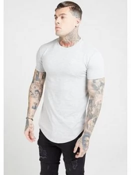 SikSilk Core Gym T-Shirt - Grey Marl, Size XL, Men