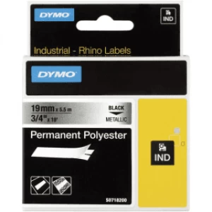 Dymo 18487 Black on Grey Label Tape 19mm x 5.5m