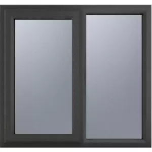 Crystal Casement uPVC Window Left Hand Opening Next To a Fixed Light 1190mm x 1115mm Obscure Double Glazing /White in Grey