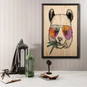 Cool Panda Multicolor Decorative Framed Wooden Painting