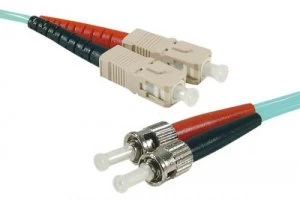 10m Fibre OM3 50 125 SCST Aqua Cable