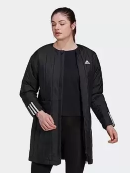 adidas Itavic 3-Stripes Seasonal Coat, Black, Size S, Women