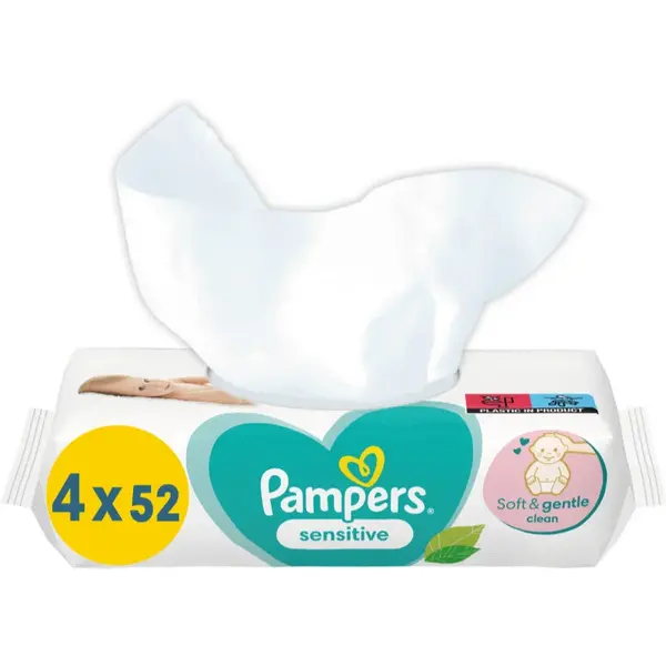 Pampers Sensitive 4x52 Wet Wipes
