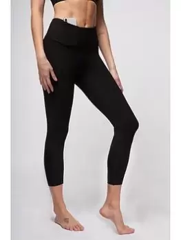 TLC Sport Performance Extra Strong Compression Figure Firming Cropped Legging - Black, Size L, Women