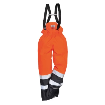 Biz Flame Hi Vis Flame Resistant Rain Multi Protection Trousers Orange / Navy L