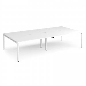 Adapt II Double Back to Back Desk s 3200mm x 1600mm - White Frame whit