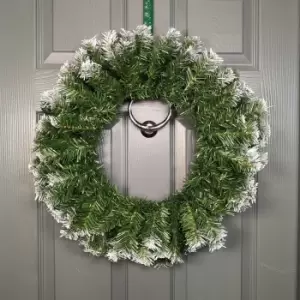 55cm Premier Christmas Snow Tipped Green Pine PVC Door Wreath
