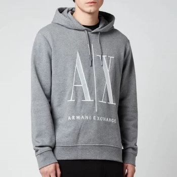 Armani Exchange AX Icon Logo Pullover Hoodie Grey Size XL Men