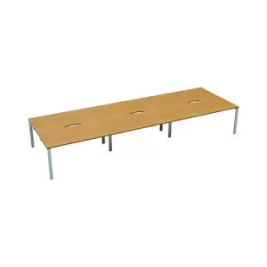 Jemini 6 Person Bench Desk 4800x1600x730mm Beech/White KF809500
