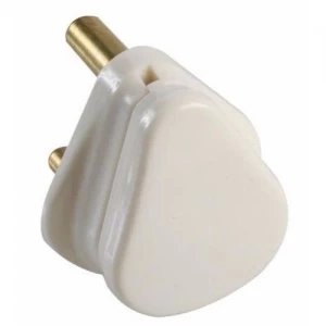Zexum 15A White Plastic Electrical Round Pin Plug Top Unfused