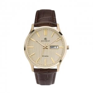 Beige And Brown 'Accurist Strap' Watch - 7234 - multicoloured