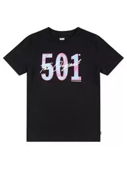 Boys, Levis Kids 501 The Original T-Shirt - Black, Size 5 Years