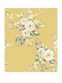 Catherine Lansfield Canterbury Floral Wallpaper ; Ochre