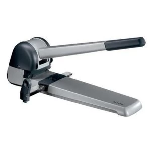 Leitz Extra Heavy-Duty Long- Handled Hole Punch Metallic Black 250 Sheets of 80gsm Paper