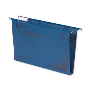 Rexel Crystalfile Classic Foolscap Suspension File Manilla 30mm Blue Pack of 50
