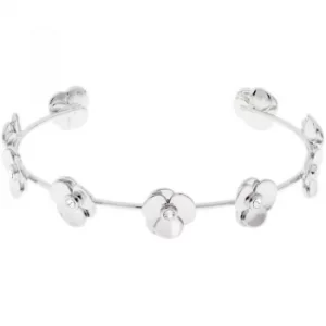Ted Baker Ladies Silver Plated Parsia Pressed Flower Bangle