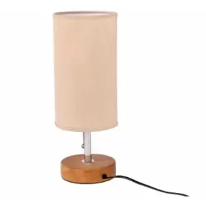 Dual usb Charging Bedside Nightstand Table Lamp with Linen Fabric Lampshade - Includes Bulb - Oypla