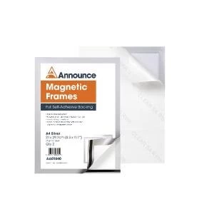Announce Magnetic Frame A4 Silver Pack of 2 AA01840