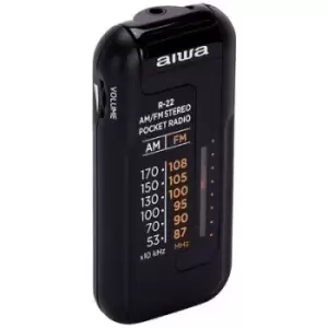 Aiwa R-228K Pocket radio AM, FM Black