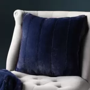 Empress Faux Fur Cushion Navy, Navy / 55 x 55cm / Polyester Filled