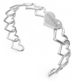 Guess UBB01086RHL Heart to Heart Rhodium Bangle With Crystal Jewellery