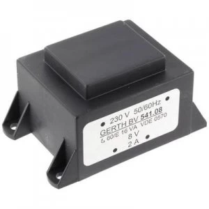 PCB mount transformer 1 x 230 V 1 x 15 V AC 16 VA 1066 mA