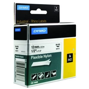 Dymo 18489 Black on White Label Tape 12mm x 3.5m
