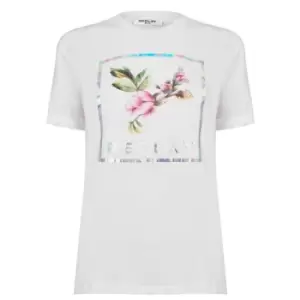 Replay Floral Logo T-Shirt - White