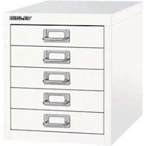Bisley Filing Cabinet with 5 Drawers H125NL 280 x 380 x 325mm White