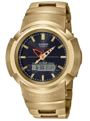 Casio G-Shock Gold Plated Digital Black Dial Stainless Steel Bracelet Watch AWM-500GD-9AER