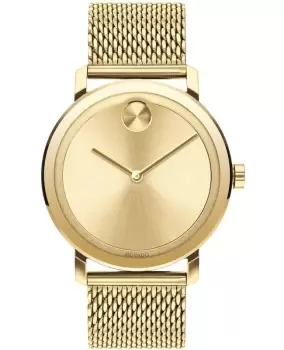 Movado Bold Evolution Gold Dial Gold Plated Steel Mens Watch 3600560 3600560