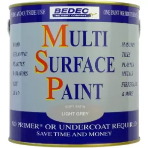Bedec Multi Surface Paint Satin Light 2.5L in Grey Plastic