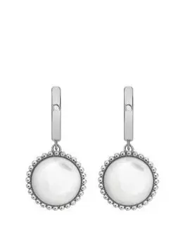 Hot Diamonds Mother of Pearl Circle Earrings, Silver, Women