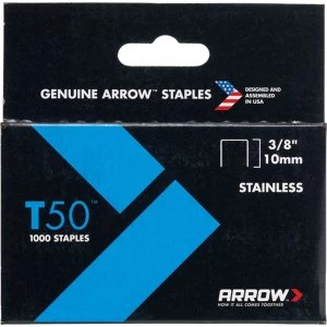 Arrow T50 Stainless Steel Staples 10mm Pack of 1000
