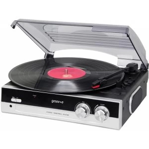 Groov-e Vintage Vinyl Record Player with Built in Speakers Black