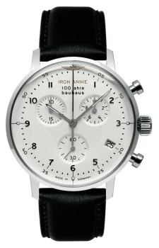 Iron Annie Bauhaus Chrono White Dial Black Leather Watch
