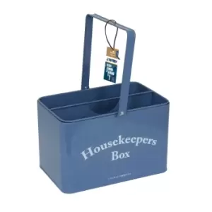 Charles Bentley Marine Conservation Society Plastic Free Metal House Keepers Box with Removable Caddy - Blue