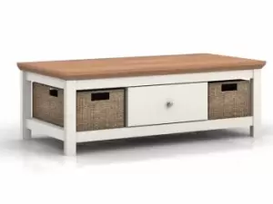 LPD Cotswold Cream and Oak Coffee Table Flat Packed
