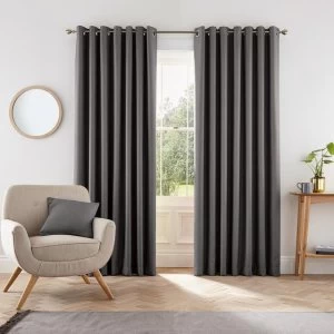 Helena Springfield Dark Grey Polyester 'Eden' Lined Curtains - 228cm x 228cm drop