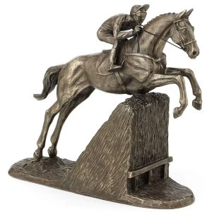 Horse Racing Steeple Chaser by Harriet Glen Cold Cast Bronze Sculpture 16.5cm
