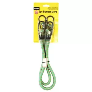 Rolson Bungee Cord, Green, 600mm, Set of 2