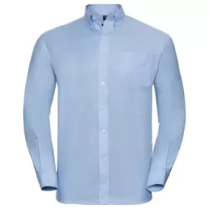 Russell Collection Mens Long Sleeve Easy Care Oxford Shirt (18inch) (Oxford Blue)
