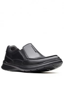 Clarks Cotrell Free Shoe Wide Fit, Black Leather, Size 7, Men