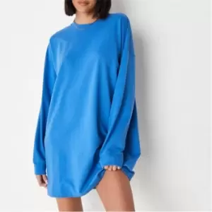 Missguided Basic Crew Neck Sweater Dress - Blue
